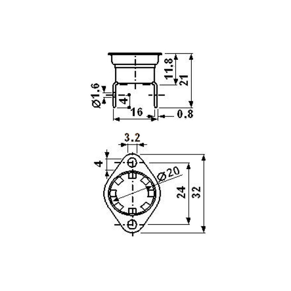 Termostato bimetallico 120°C - NC