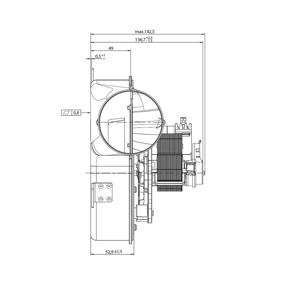 Estrattore fumi G2E152/0020-3030LH-609