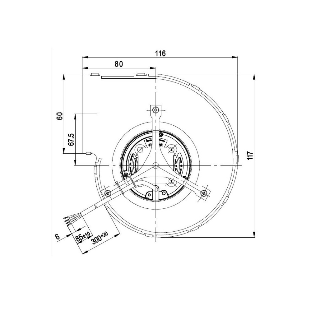 Ventilatore centrifugo D2E120 AA01-04