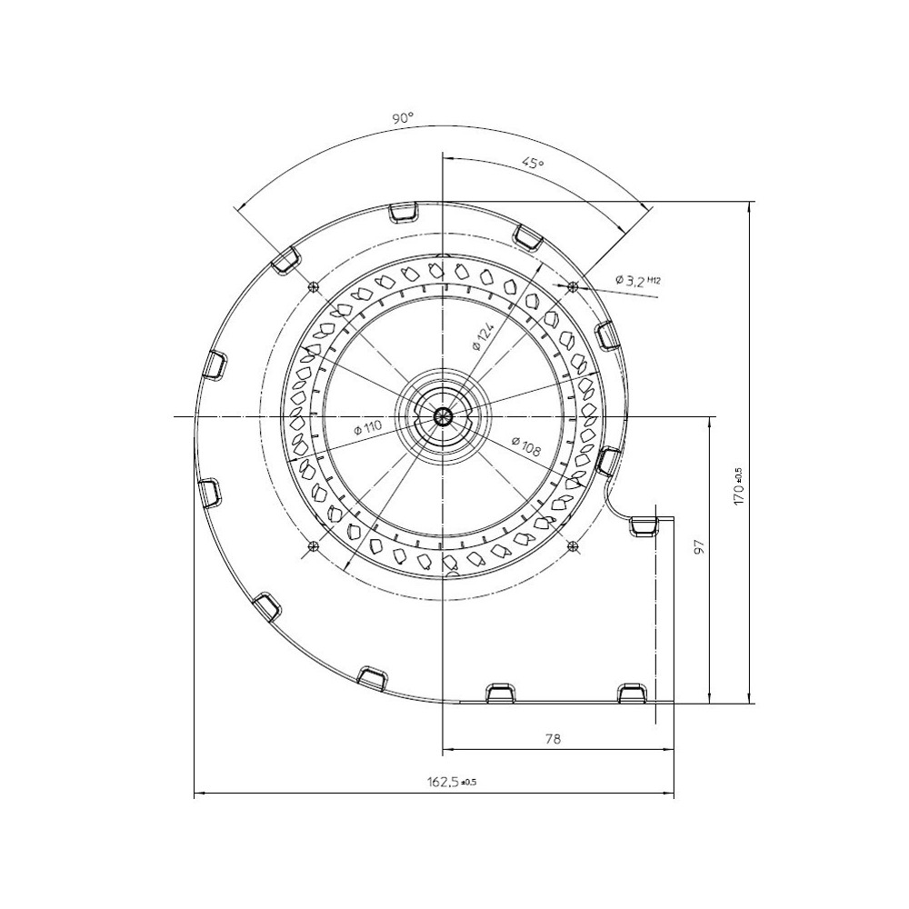 Ventilatore centrifugo RLA108/4200A82-3030LH