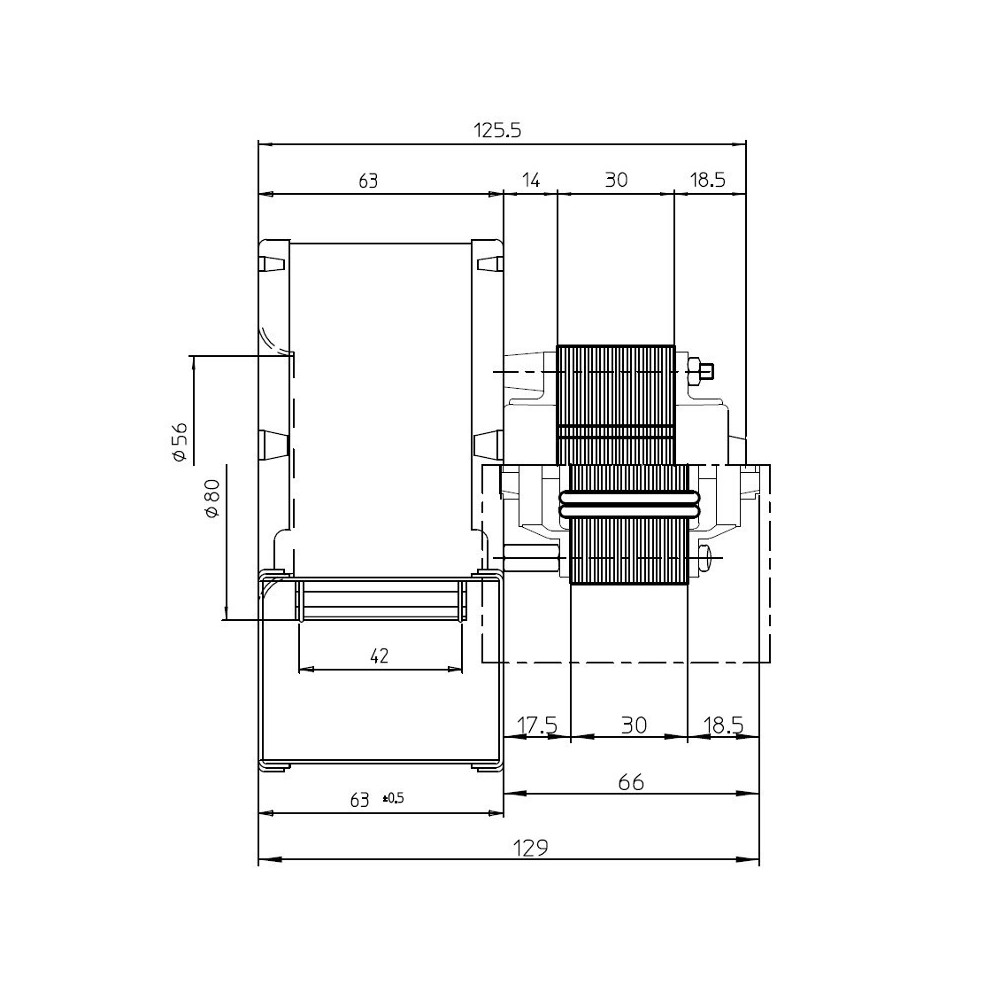 Ventilatore centrifugo CFA 80X42 H30