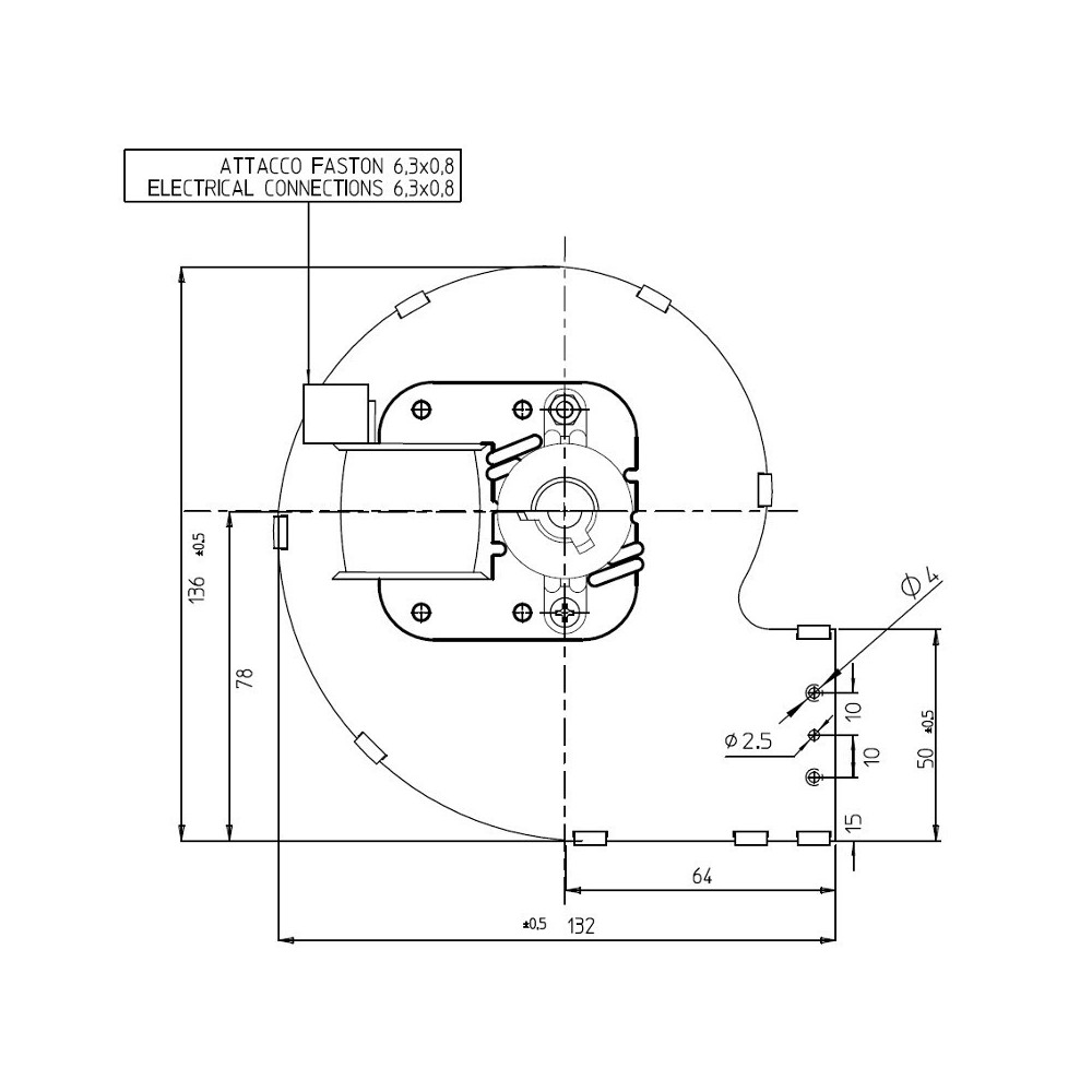 Ventilatore centrifugo CFO 80X42 H30