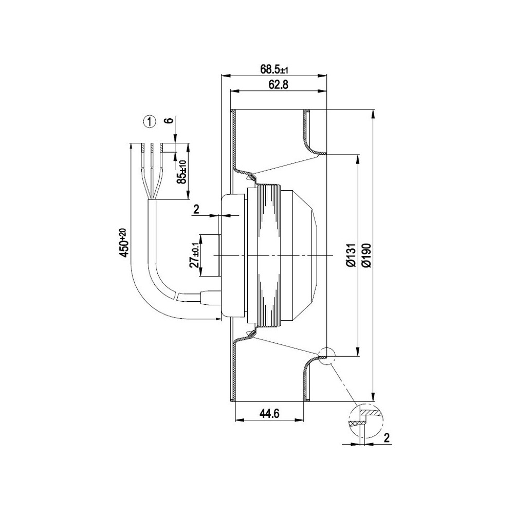 Ventilatore centrifugo R4S190-AC04-05