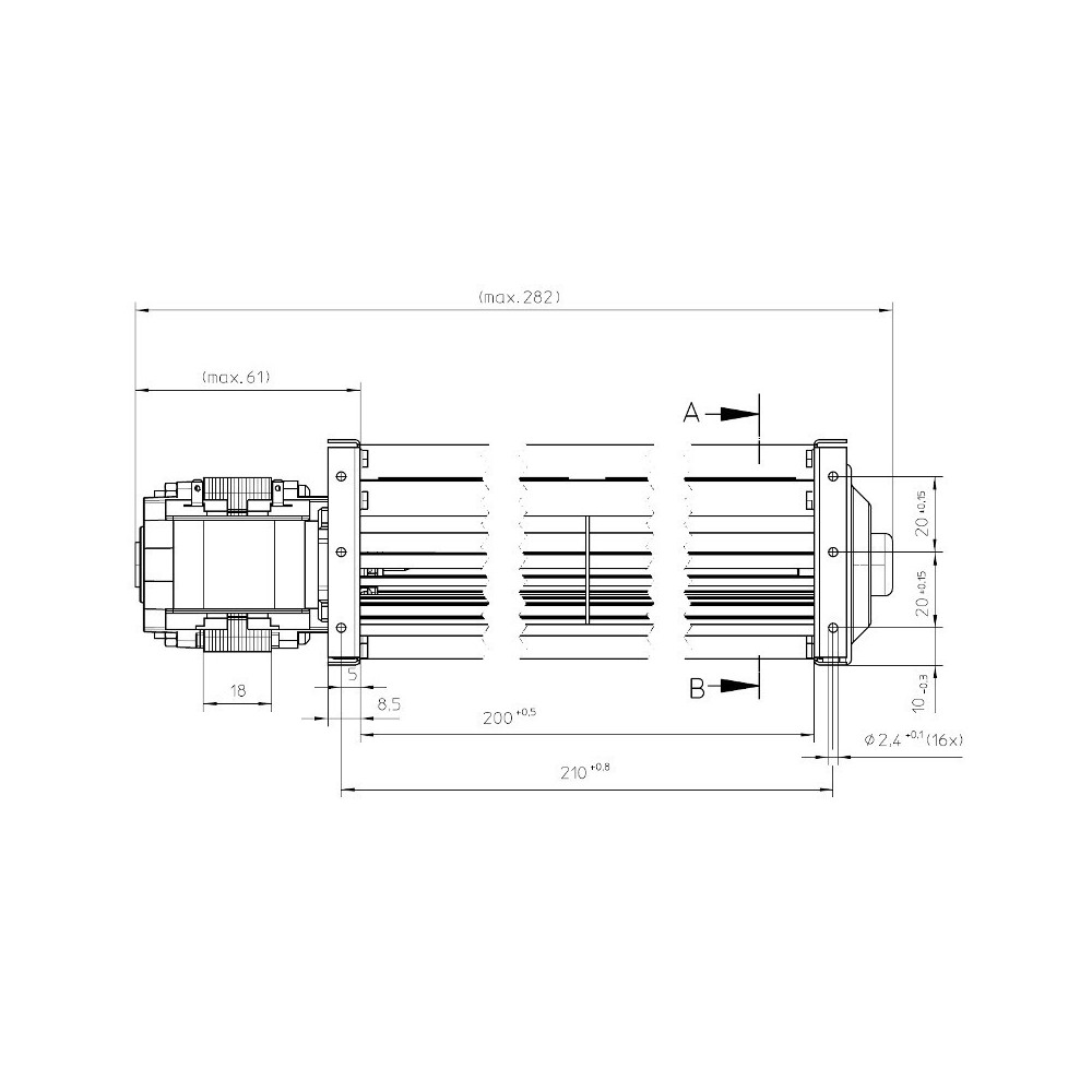 Ventilatore tangenziale EBM QL4/0020A32-2118LH-460