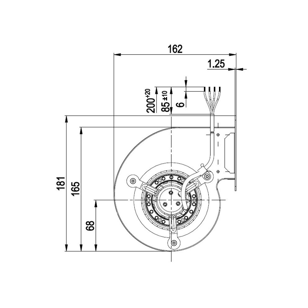 Ventilatore centrifugo D2E097-BI56-48