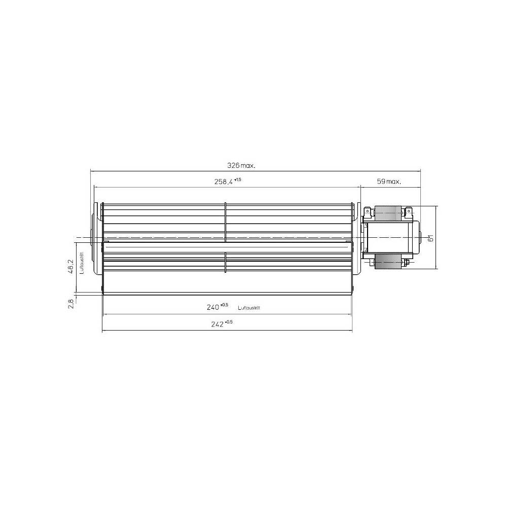 Ventilatore tangenziale EBM QLN65/2400 A33-3025LH