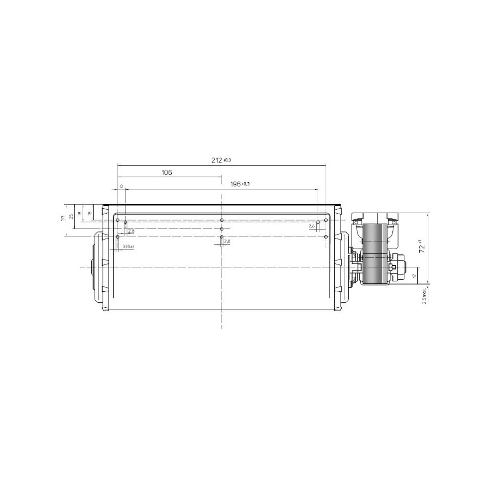 Ventilatore tangenziale EBM QLN65/2400 A33-3025LH