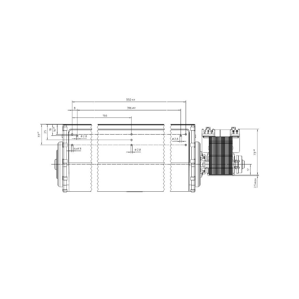 Ventilatore tangenziale EBM QLN65/3600A2-3038LH