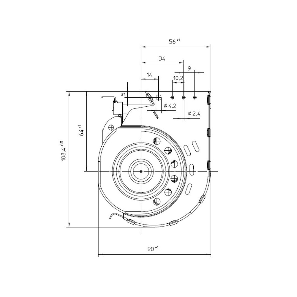 Ventilatore tangenziale EBM QLN65/3600A2-3038LH