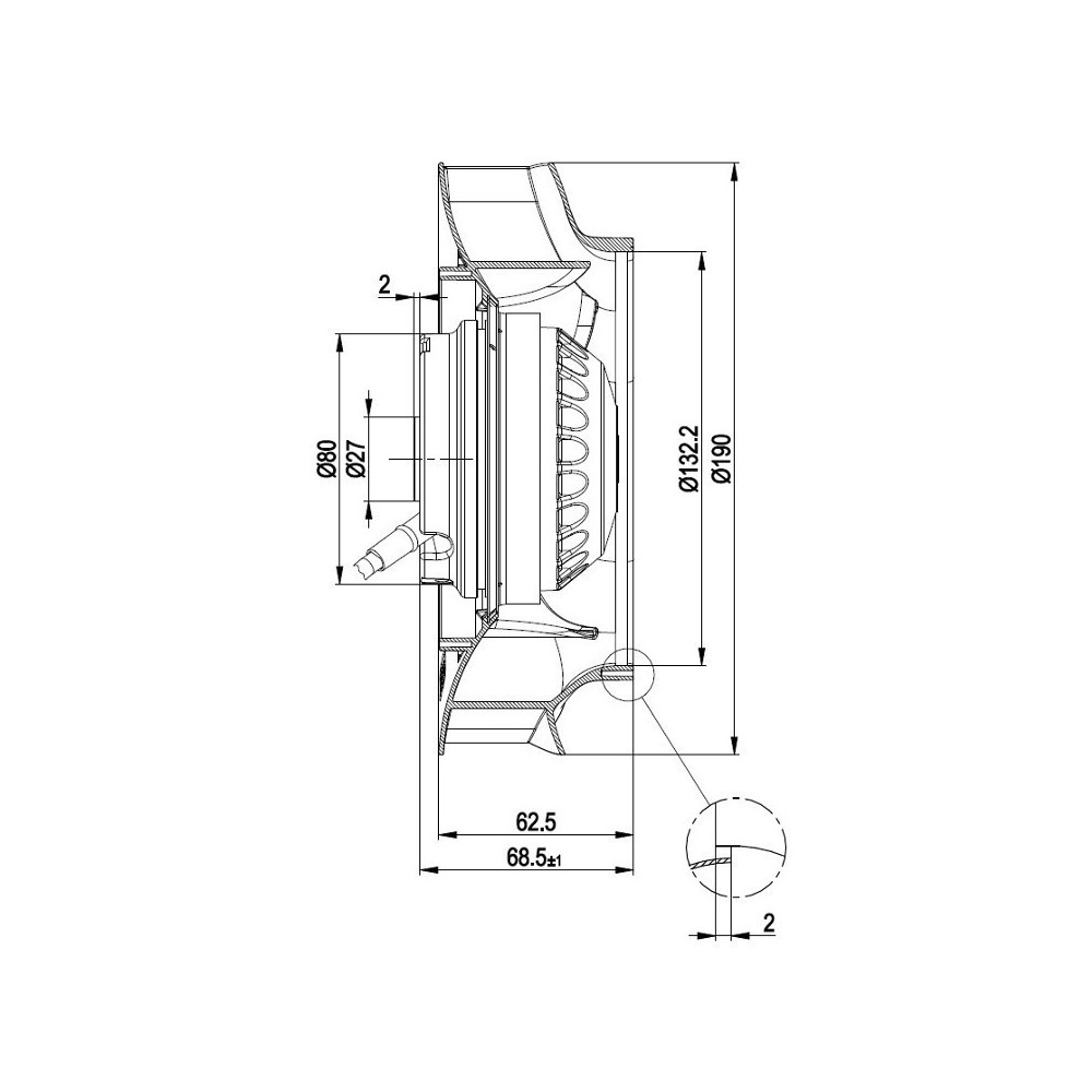 Ventilatore centrifugo R2E190-RA26