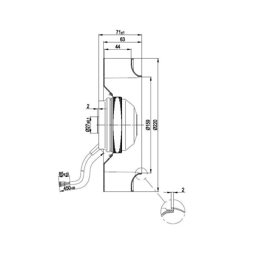 Ventilatore centrifugo R2E220-AA40