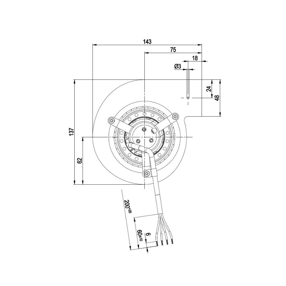 Ventilatore centrifugo D2E097-CH85-02