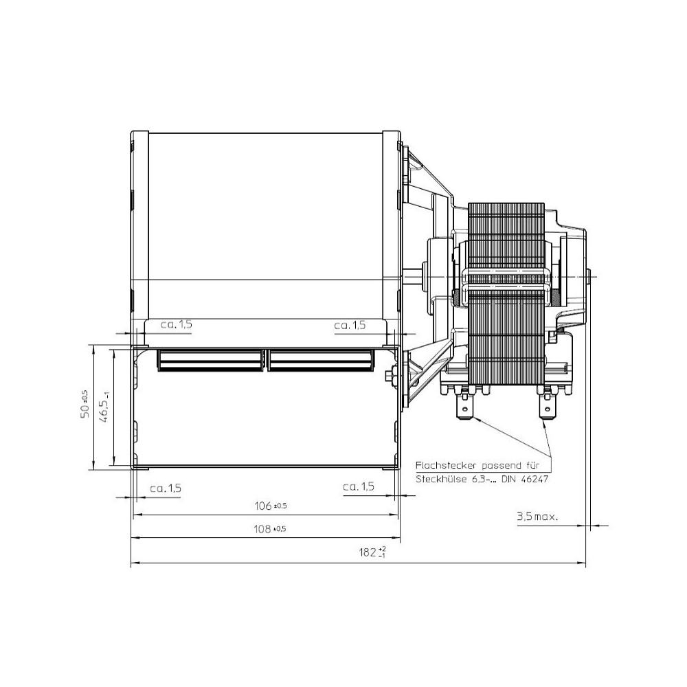 Ventilatore centrifugo RLD76/8600ZA60-3030LH