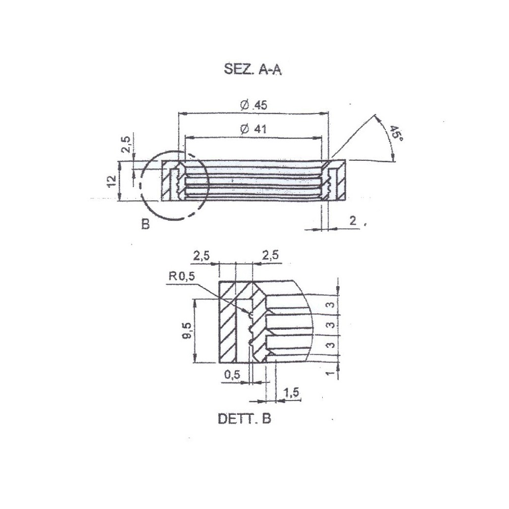 Manicotto carico pellet diametro 41 mm