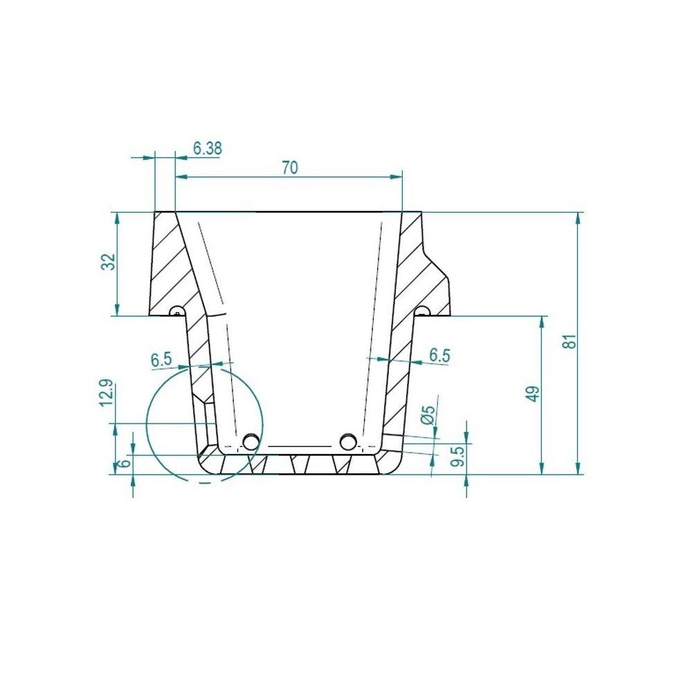 Braciere larghezza bocca 95x70 mm