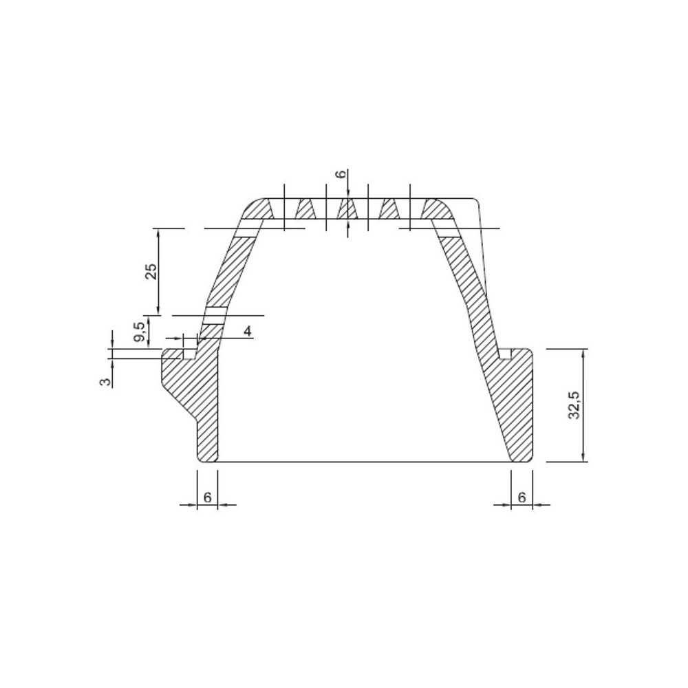 Braciere larghezza bocca 142x84 mm