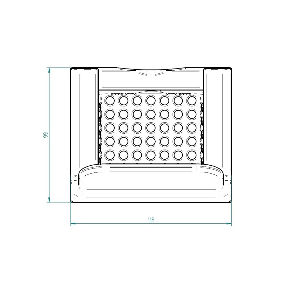 Braciere larghezza bocca 118x99 mm