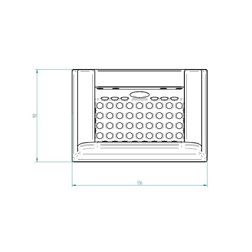 Braciere larghezza bocca 136x92 mm