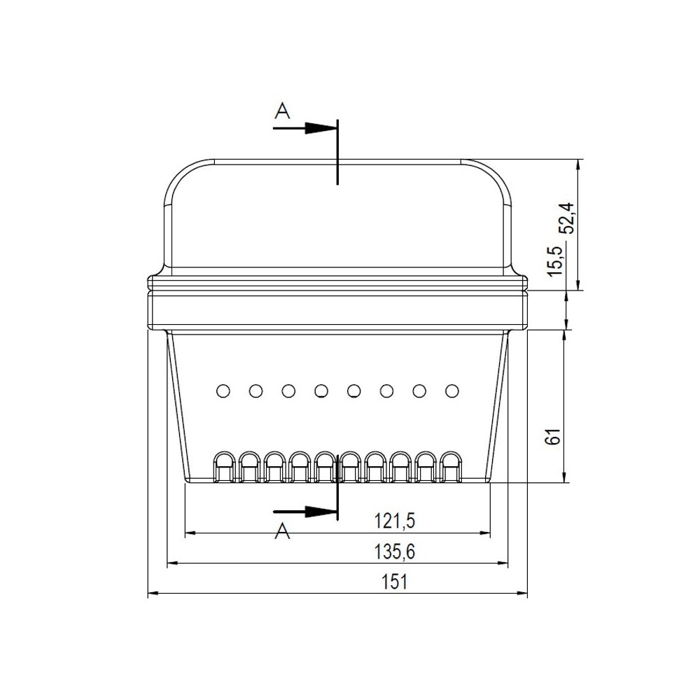 Braciere larghezza bocca 151x125 mm