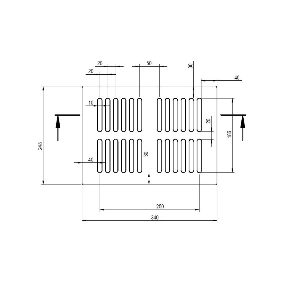 Griglia in ghisa per camini 34x24,8 cm