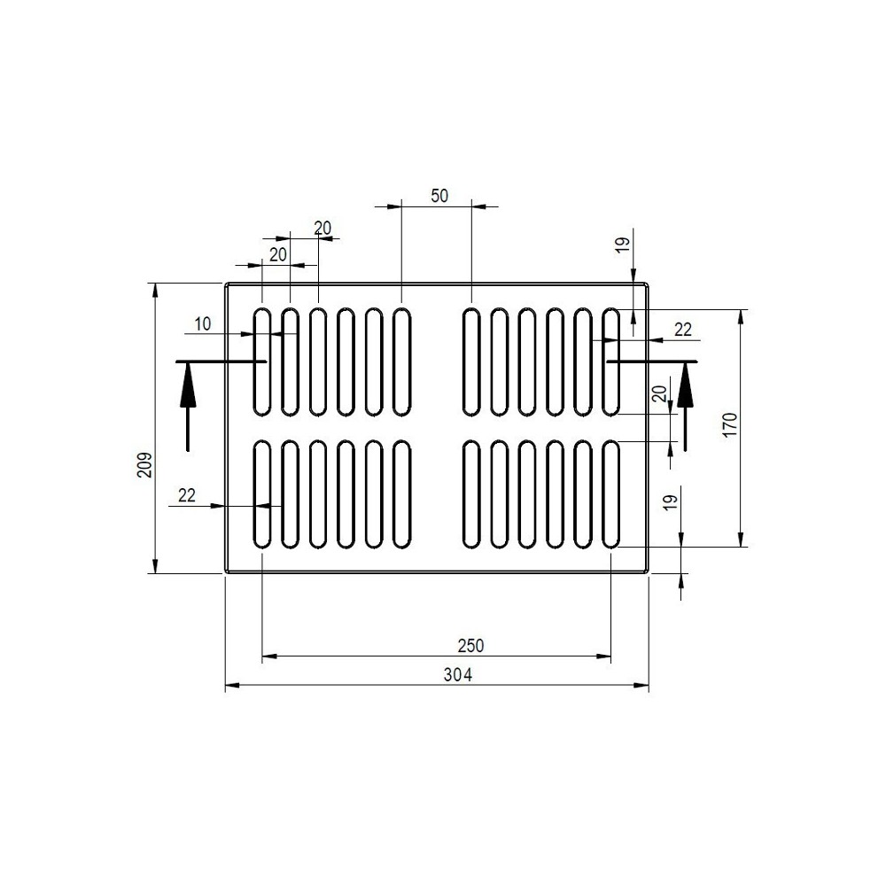 Griglia in ghisa per camini 30,4x20,9 cm