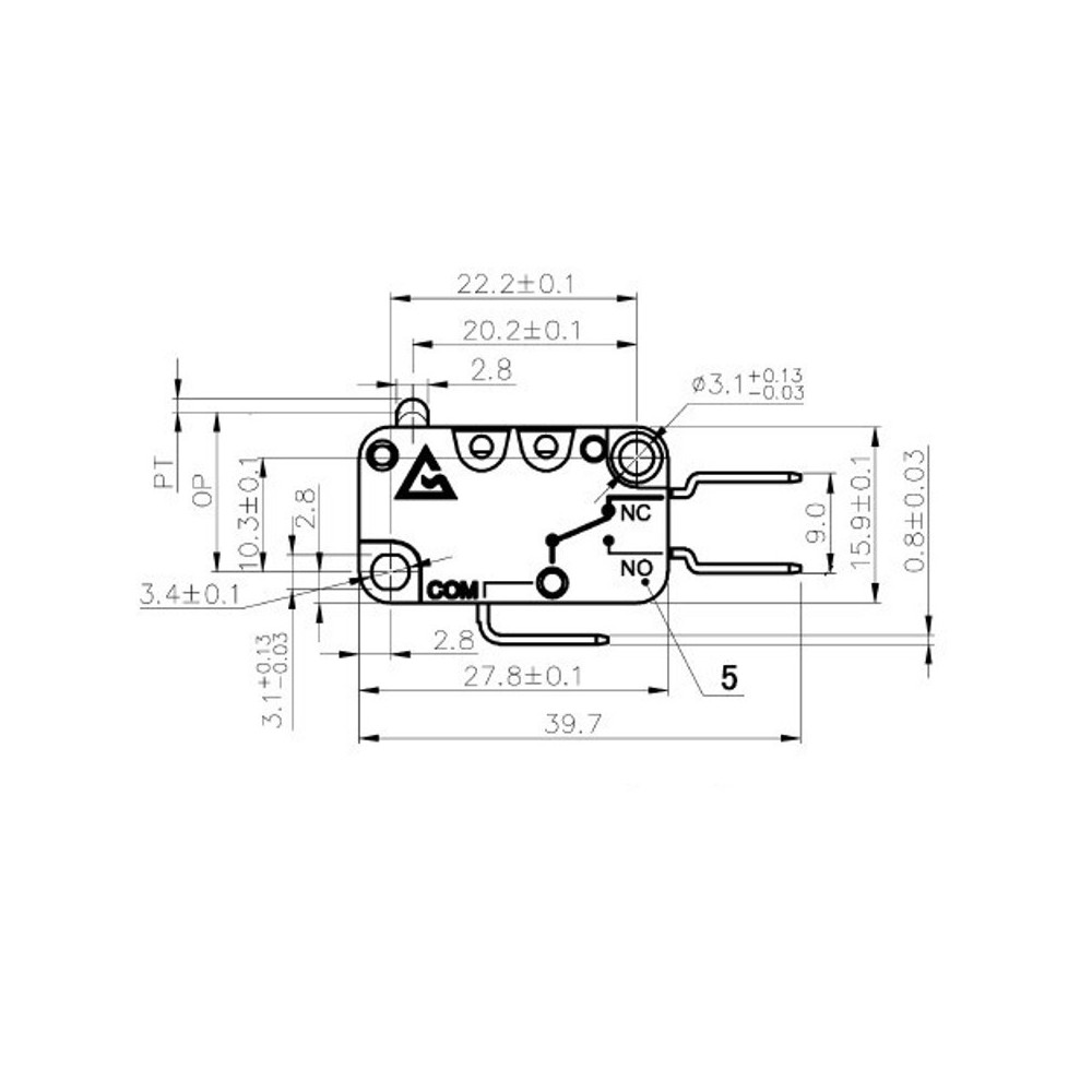 Micropulsante Crouzet a 3 contatti