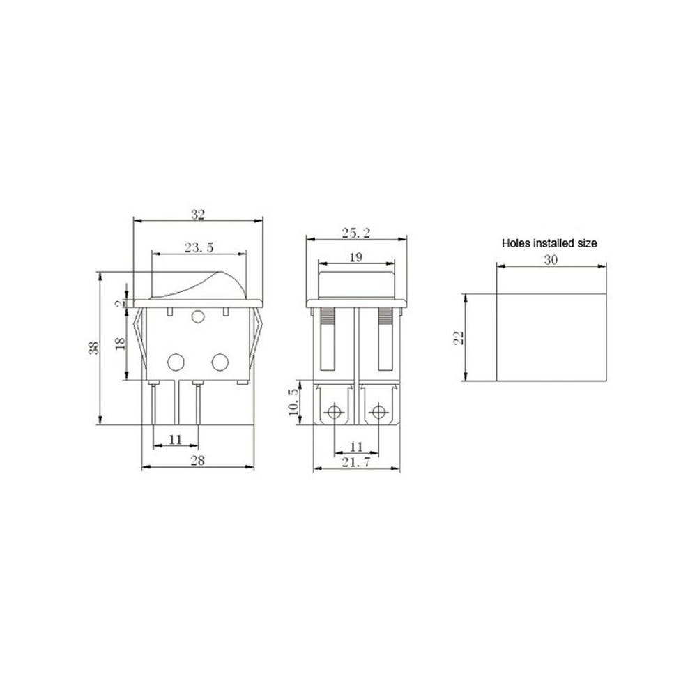 Interruttore bipolare luminoso 16 Ampere