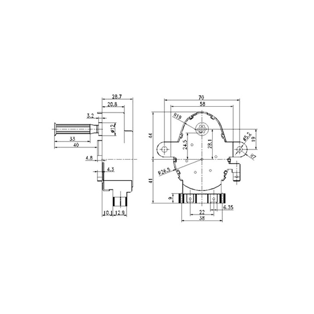 Motore girarrosto 2 rpm - 4 Watt