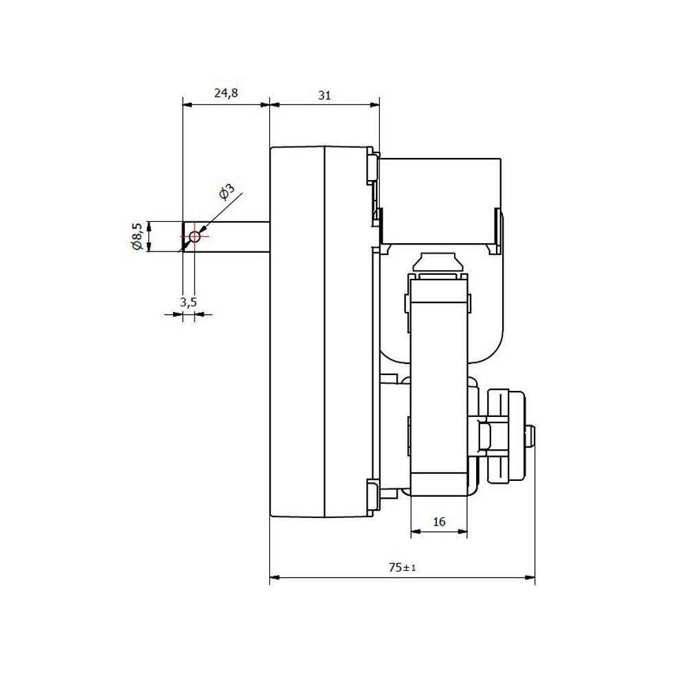 Motore girarrosto K9171150 - 2 rpm - 23 Watt