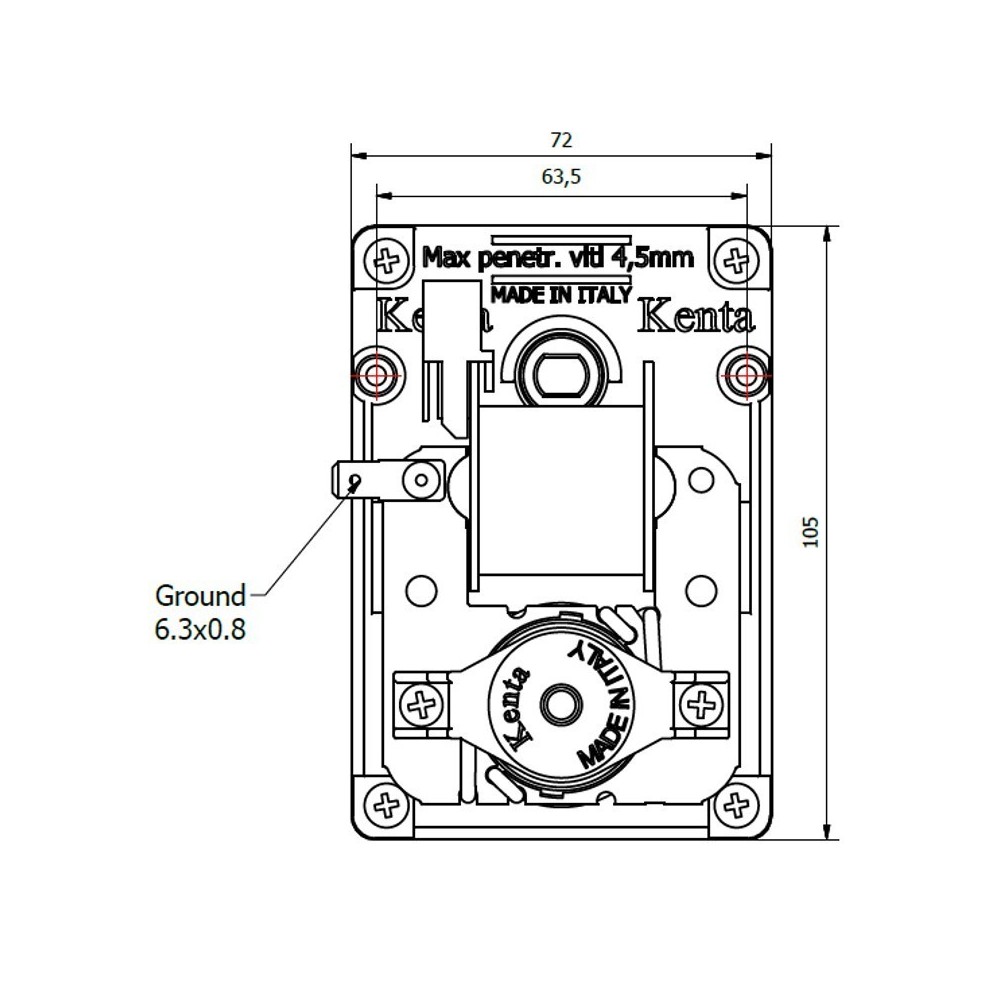 Motore girarrosto K9177150 - 2 rpm - 47 Watt