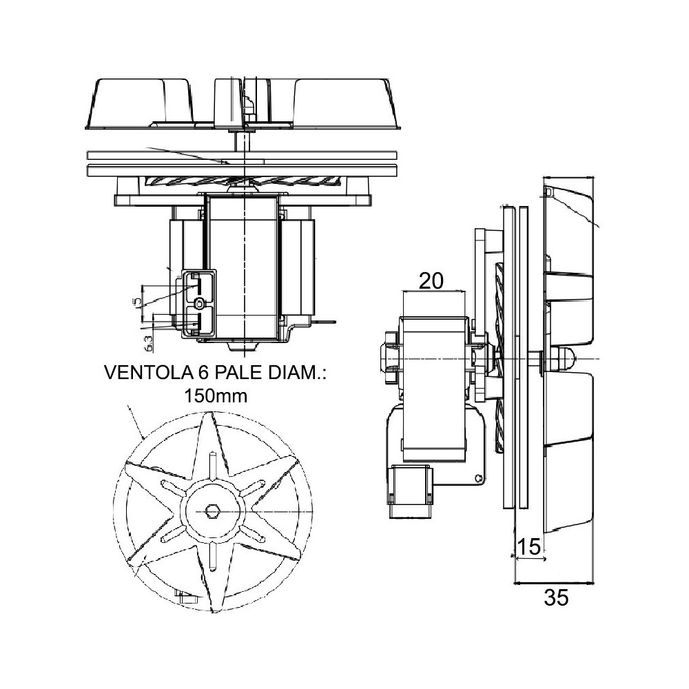 Ventilatore assiale ST_VR_18_049_01 - 150 mm - 30 Watt