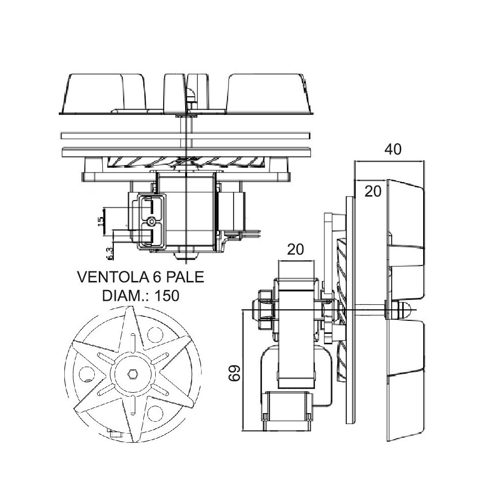 Ventilatore assiale ST_VR_18_049_02 - 150 mm - 30 Watt