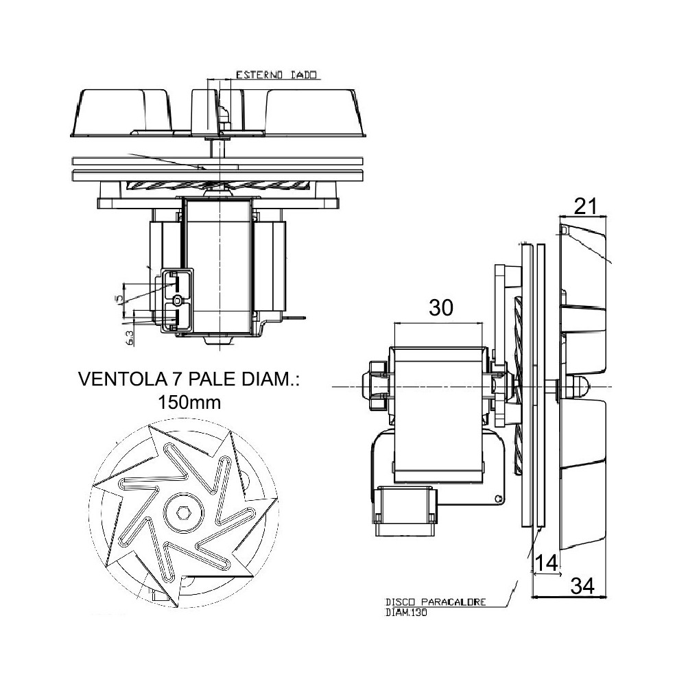 Ventilatore assiale ST_VR_19_013_00 - 150 mm - 45 Watt