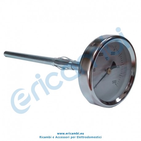 Termometro da forno in acciaio inox 0-500° C - Lunghezza bulbo 300 mm