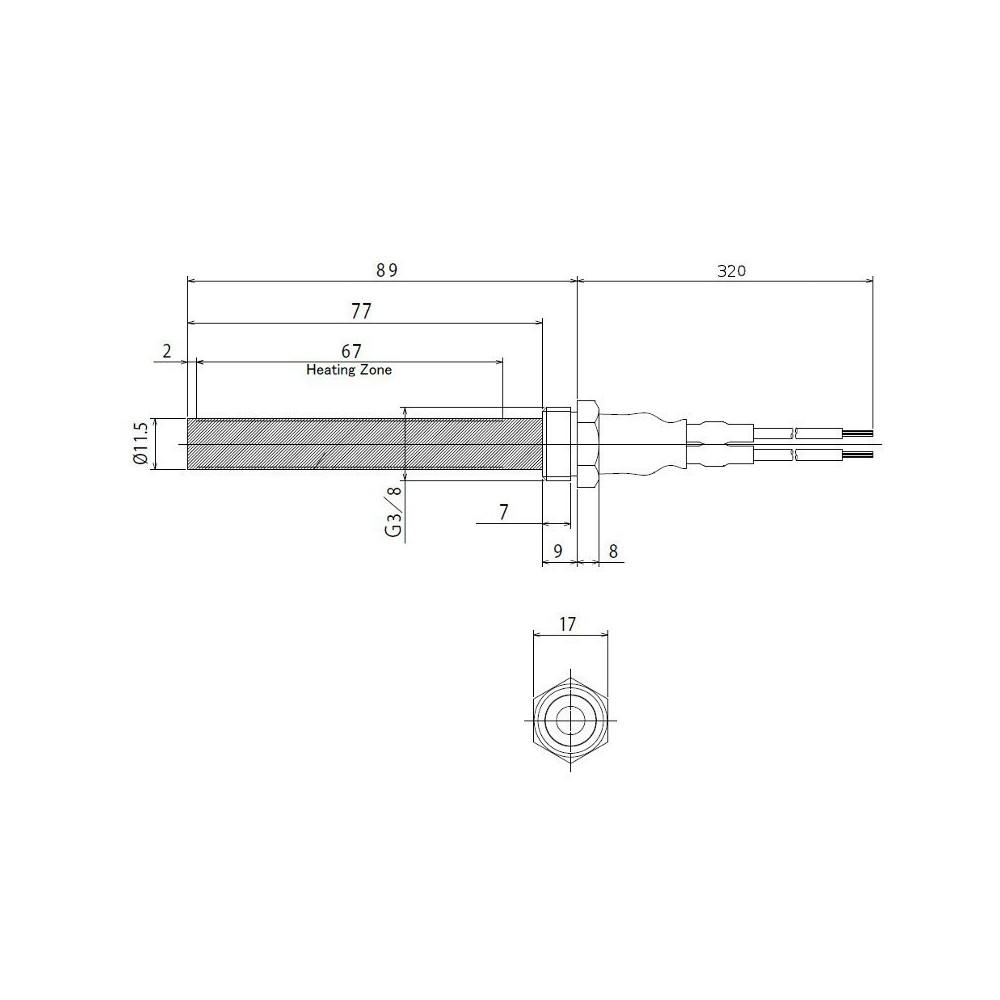 Resistenza accensione forata in ceramica 300 Watt