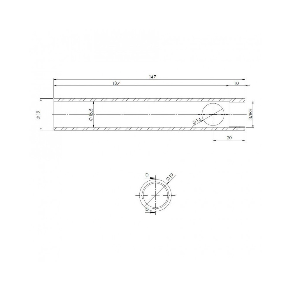 Tubo convogliatore per resistenze stufe a pellet - MVA8416