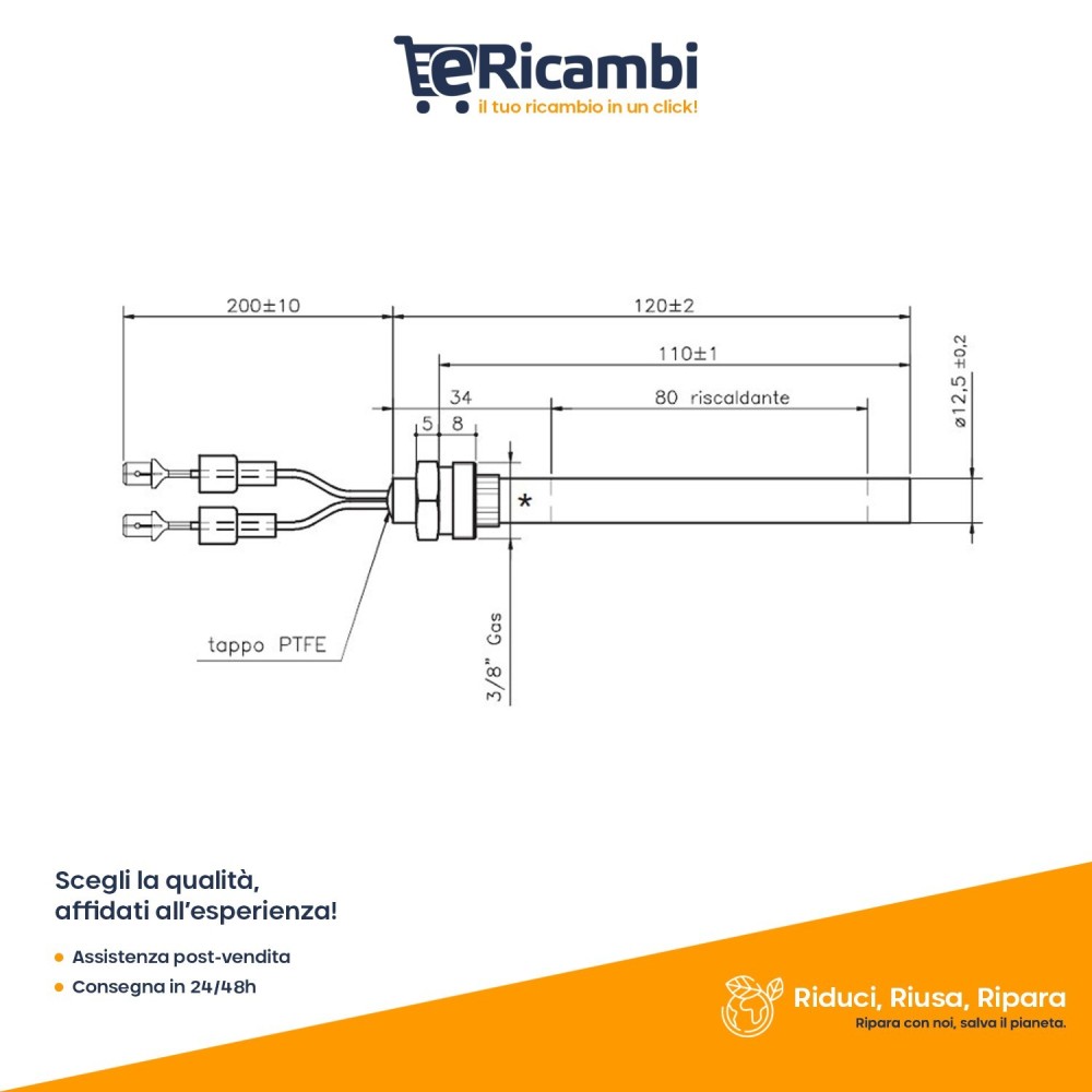 Resistenza accensione stufa a pellet 235Watt - HT57868