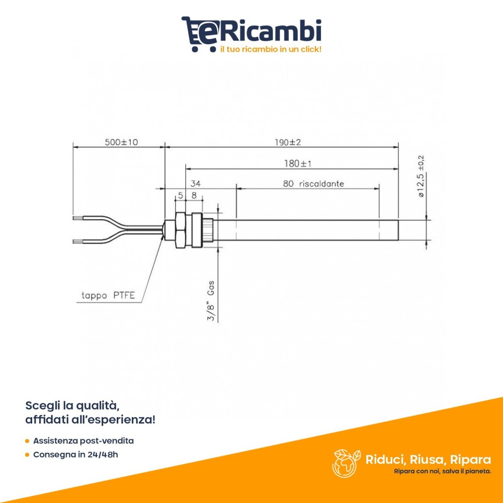 Resistenza accensione stufa a pellet 350 Watt