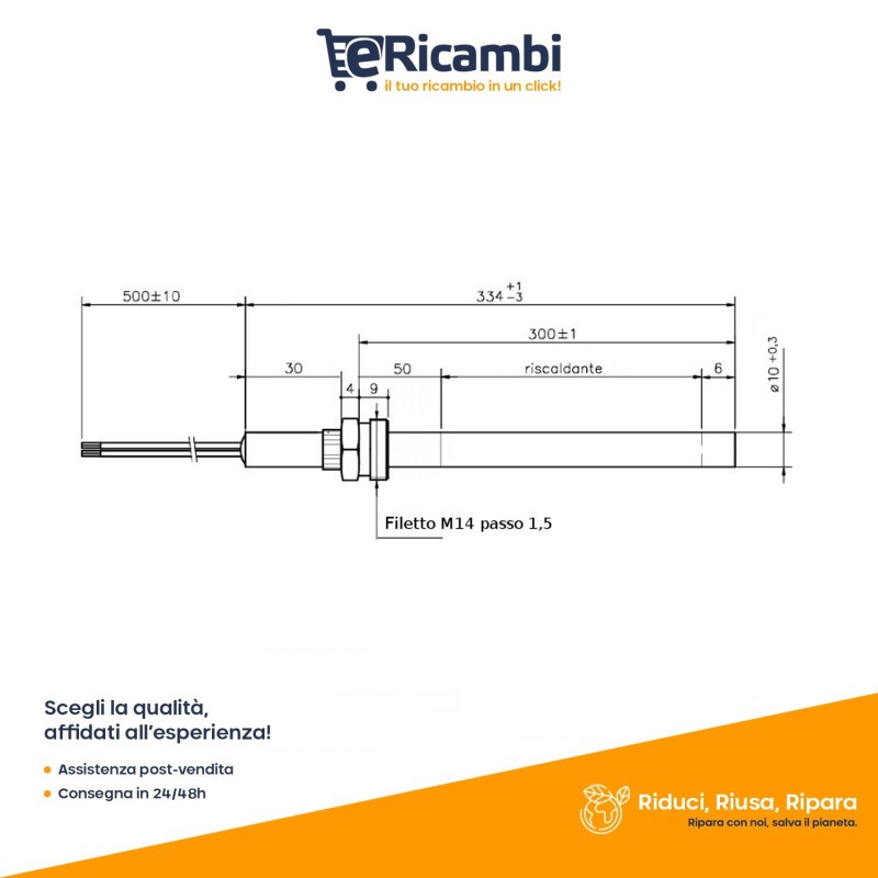 Resistenza accensione 250 Watt - HT62657