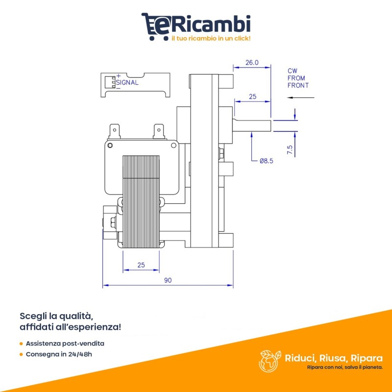 Motoriduttore per stufe a pellet serie T3 - FB1324