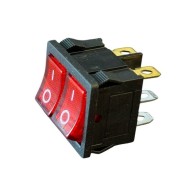 Interruttore unipolare doppio, luminoso rosso.